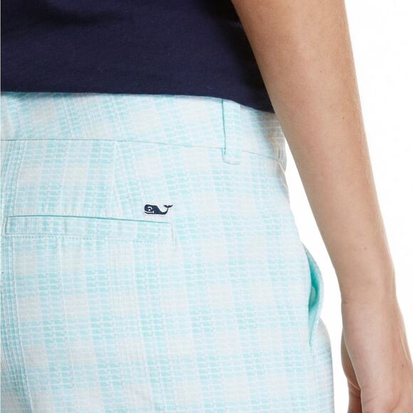 Vineyard Vines Women's Cotton Jacquard Gingham Whale Dayboat Shorts sz 00 - Picture 7 of 7